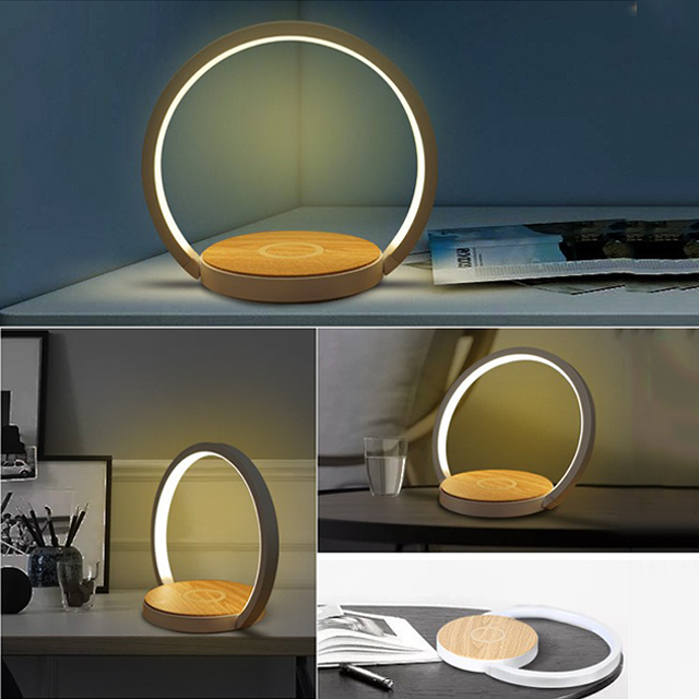 Reading Light Creative Wireless Charging annular Simplicity Novel modern bedroom working Table Desk Lamp