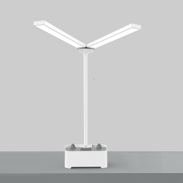 Modern Led Double Head Pen Holder Usb Touch Bedroom two head Rechargeable twin head Desk Lamp With Battery