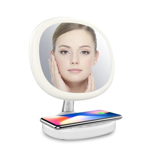 Modern Bedside Cosmetic Table Lamp Wireless Charging Beauty Cosmetic Mirror Led Make Up Desk Light Lamp