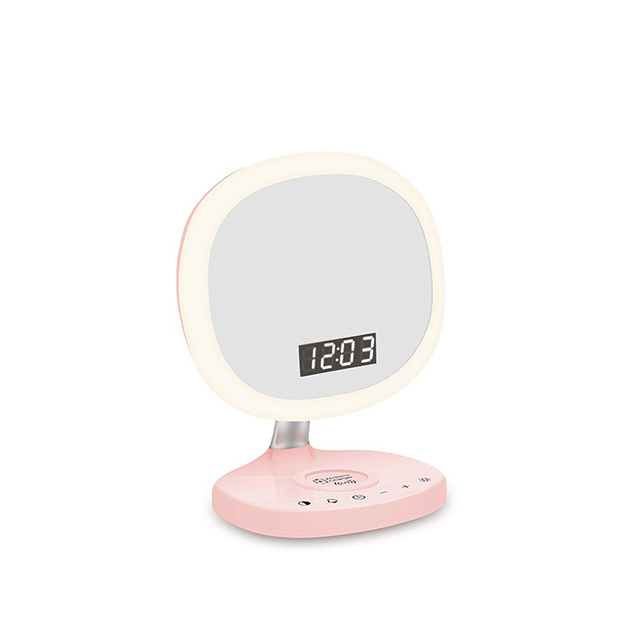 Wireless Charging Alarm Dimming Bedroom Make Up Clock Temperature Brightness Screen Display Mirror Desk Lamp Night Light