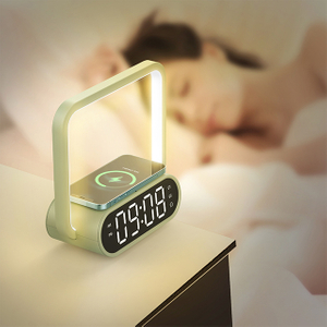 Modern Abs Creative Wireless Fast Charging Electronic Display Screen Alarm Clock Usb Output Led Desk Lamp