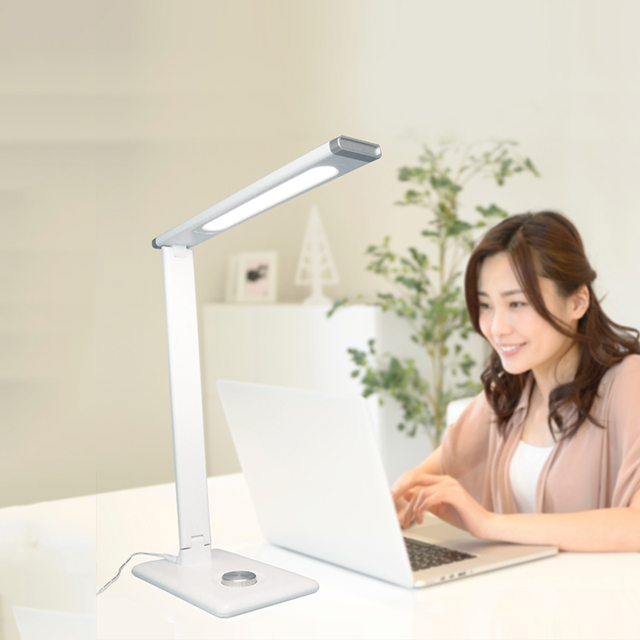 Adjustable Led Reading Work Usb Light Night White Folding Table Desk Lamp With Adapter