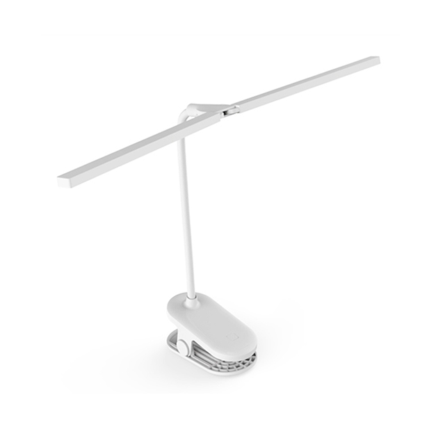 Modern Touch LED Twin Head Foldable Rechargeable Portable Bedroom USB Double Head Clip Stand Reading Table Desk Lamp 