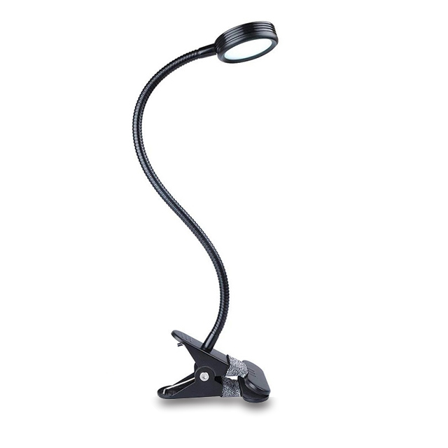 High Quality Bedside Reading Light Adjustable Led Clip Table Lamp Black Modern Reading Metal Desk Lamp