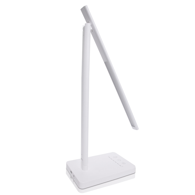 Modern Hotel Bedside Multifunction White Metal Plug in Nice Reading Study Desk Lamp with Outlets