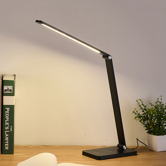 Reading Lamp With 3grade Brightness Dimmable Light Folding Children Table Modern Usb Wireless Charging Table Lamp