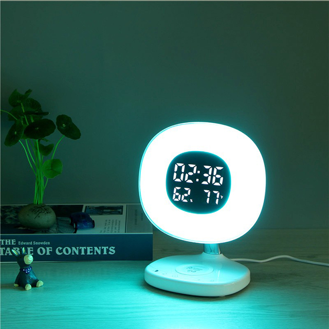 Foldable Led Lighting Modern Luxury Wireless Charging Electronic Display Screen Wake Up Night Light Table Desk Lamp